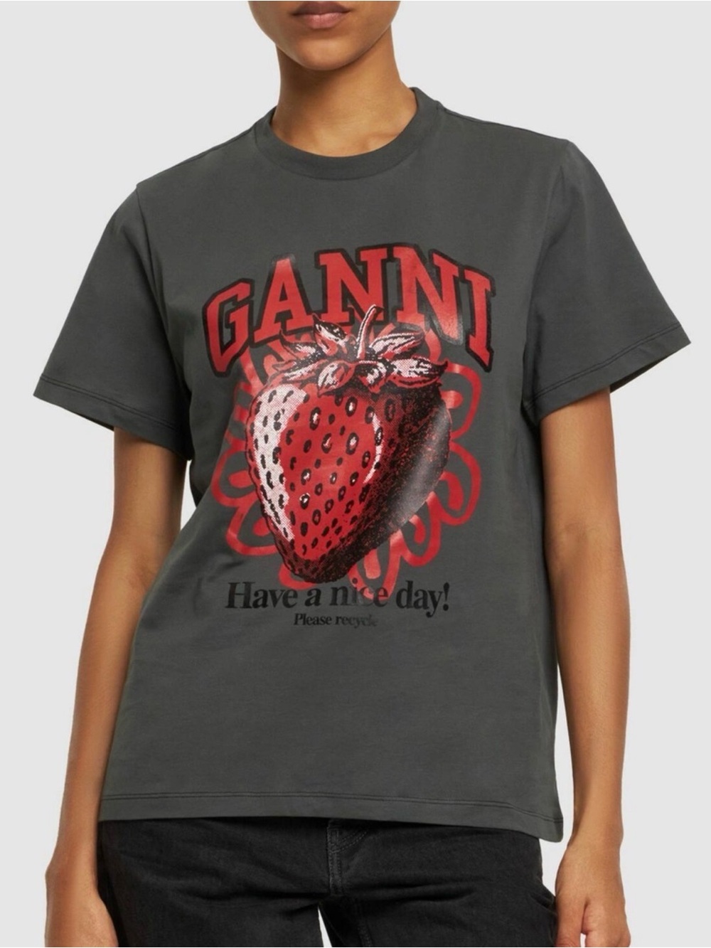 Ganni strawberry print tshirt